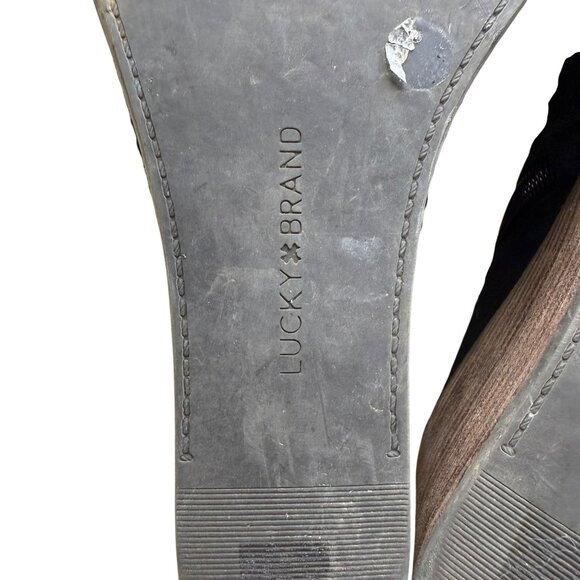 Lucky Brand Zollie Almond Toe Pull On Leather Booties Black Size 10M, Leather - Picture 8 of 9